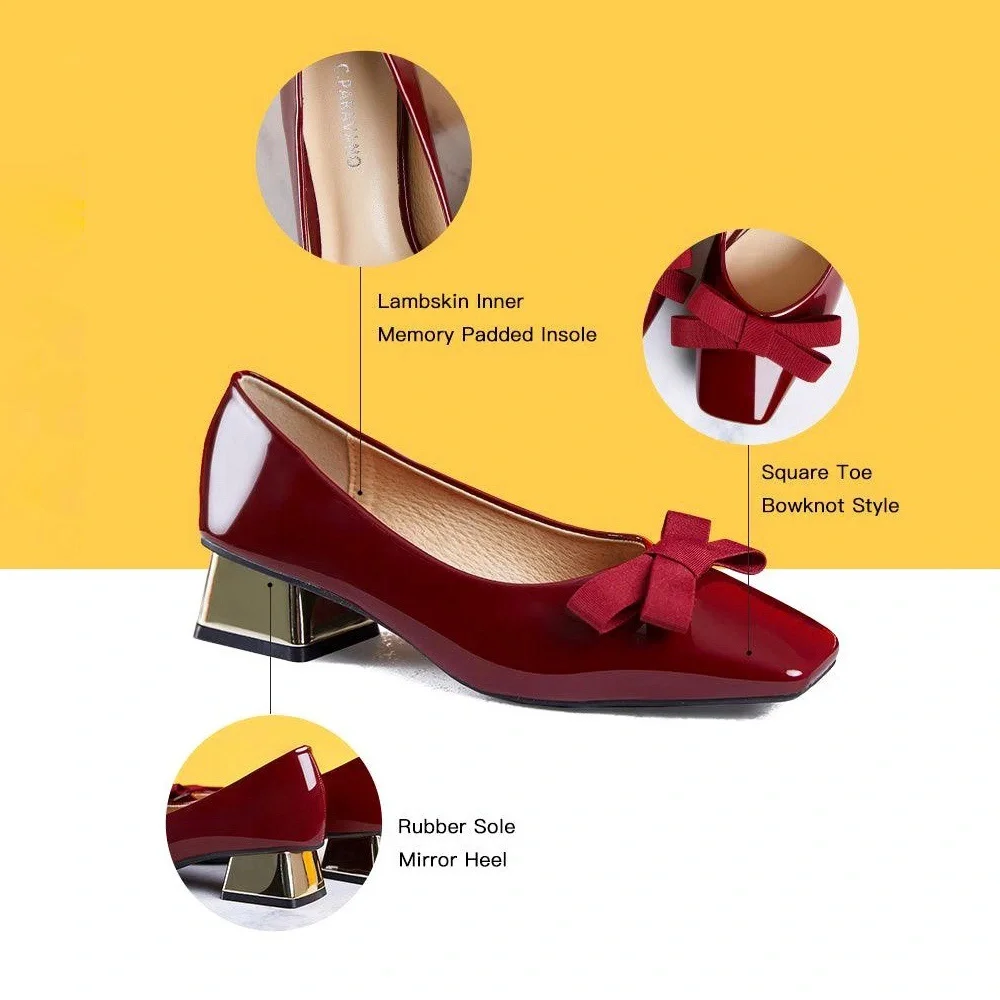 NIB C. Paravano Patent Leather Block Heel Pumps - Picture 11 of 15